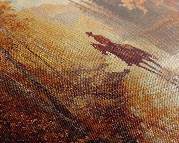 Black white cowboy riding toward snow-covered mountains, Framed Canvas Print, minimalist winter wall art, moody landscape, western decor