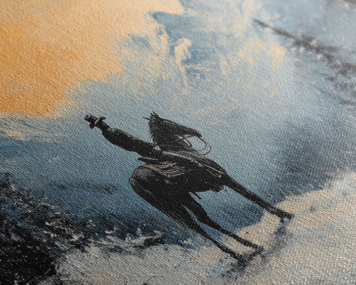 Female cowboy in fall forest, Framed Canvas Print, captivating Western portrait in autumn scenery, art piece seasonal farmhouse rustic decor