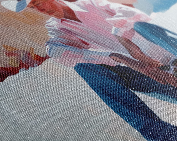 Fall harvest Framed Canvas Print featuring a cowgirl sitting among pumpkins in a rustic setting, farmhouse autumn decor and wall art