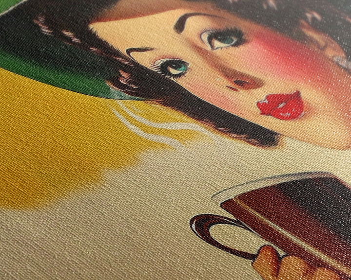 Lakeside Winter Landscape Framed Canvas Print with Snow and Pine Trees, Beautiful Winter Art for a Calm and Peaceful Atmosphere