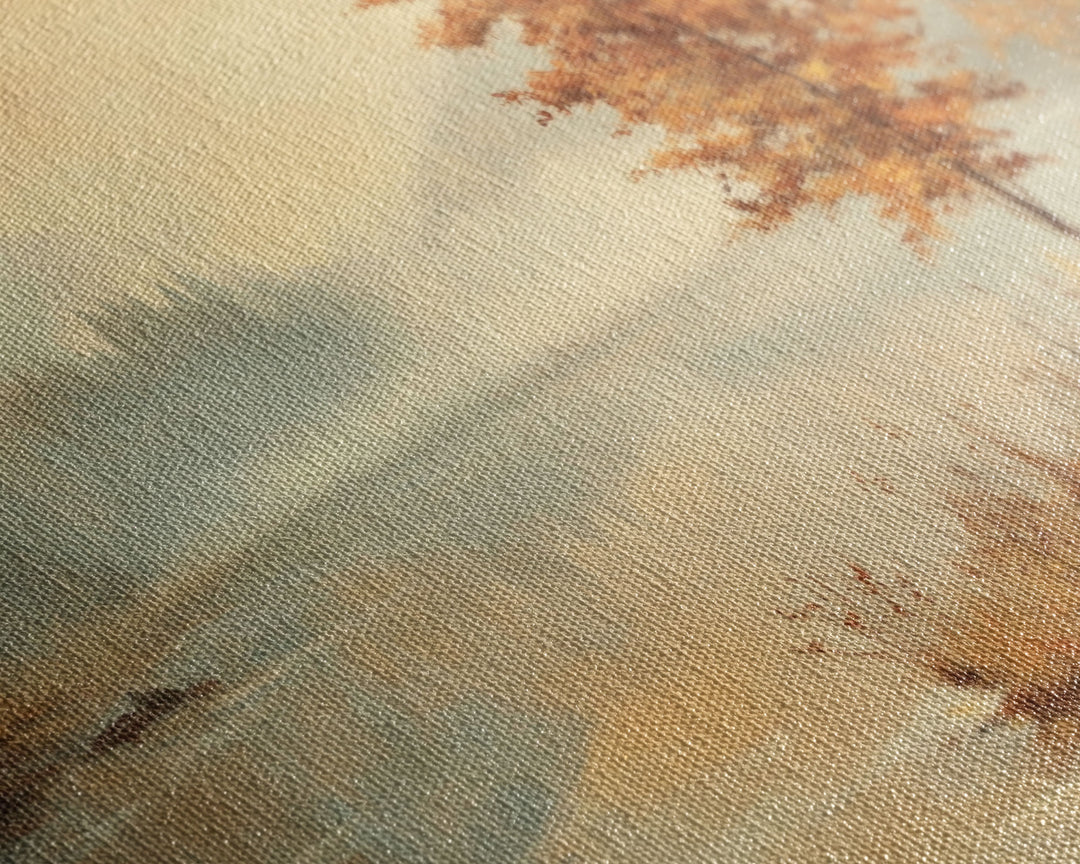 Fall In The Countryside, Moody Wall Decor, Framed Canvas Print, Seasonal Autumn Decor