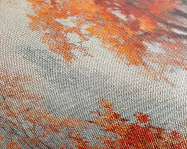 Fall In The Forest, Autumn Watercolor Painting, Moody Landscape Painting, Framed Canvas Print, perfect nostalgic Christmas wall art decor