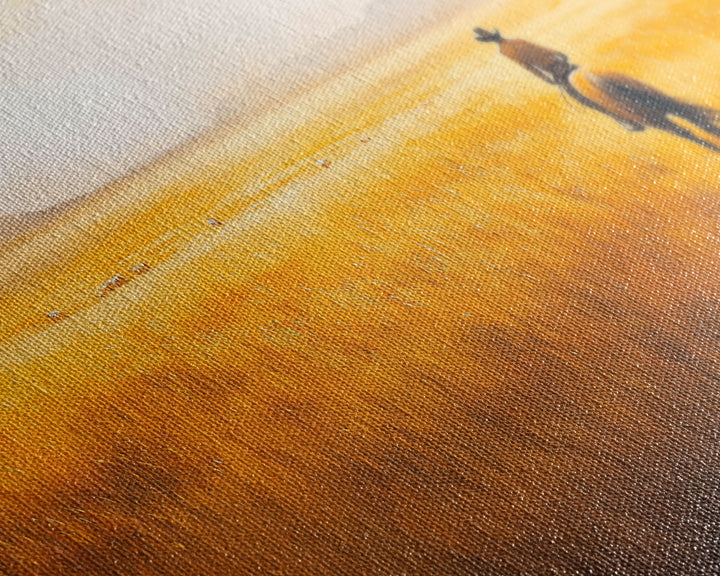 Herding Cattle Across Plains Framed Canvas Print Tall Art Rustic Autumn Landscape Western Country Decor Fall Home Wall Art Farmhouse Gift