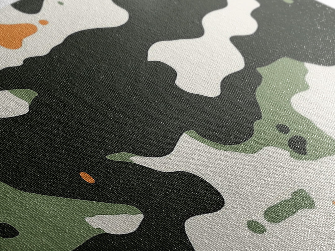 Camoflage, Camo Pattern Wall Art, Framed Canvas Print, Farmhouse Abstract Wall Art, Extra Wide Oversized Wall Art, Cammy Home Decor