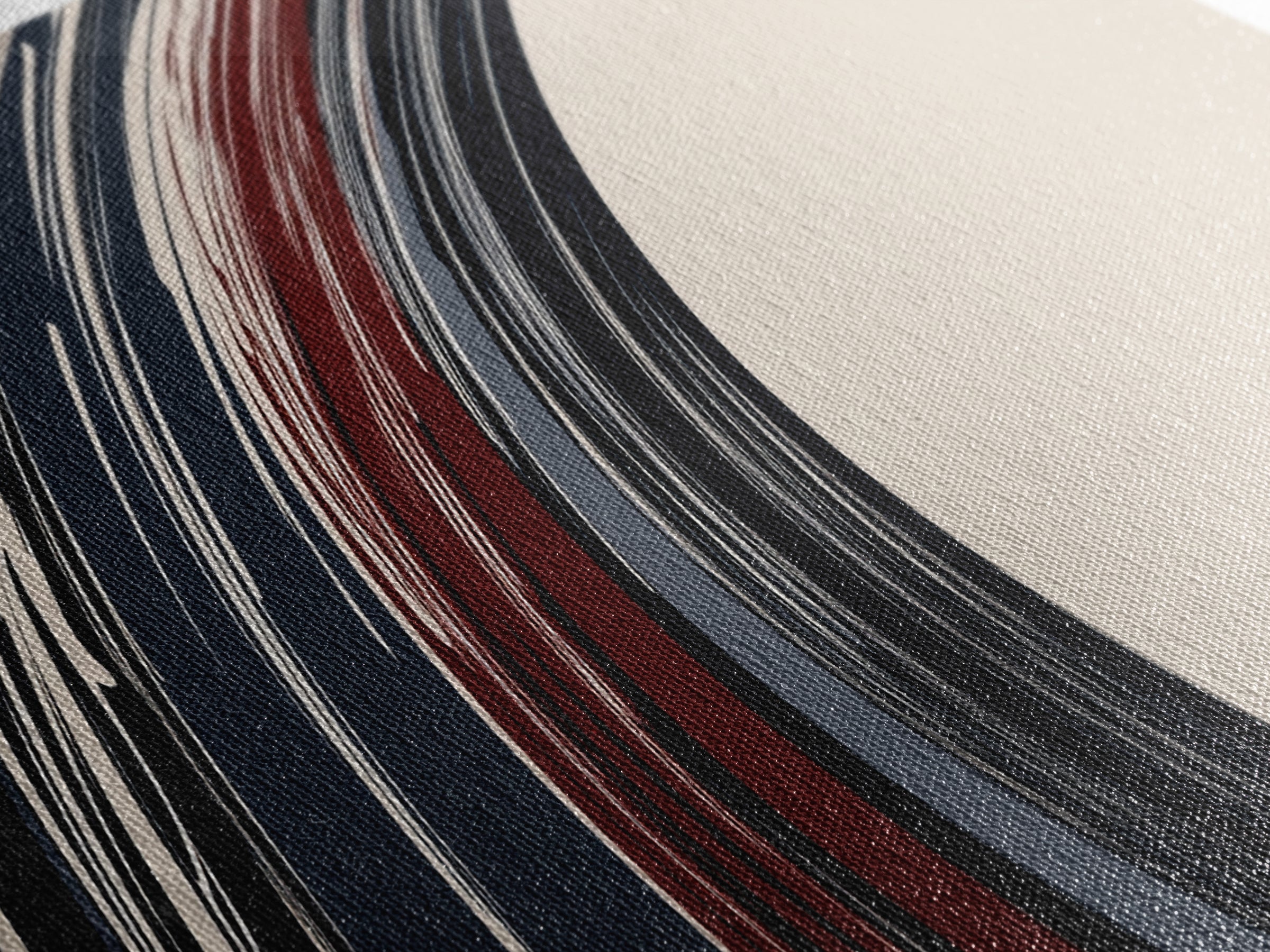 Abstract Line Art - Grey, Black and Brown Lines - Framed Canvas Print - MCM Style Abstract Wall Art, Extra Wide Art