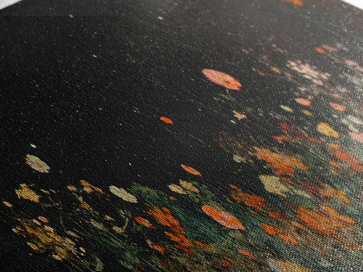 Bunch of Wild Flowers Under a Starry Night Sky, Boho Farmhouse, Eclectic Decor, Kitsch Wall Art, Modern Farmhouse Wall Art