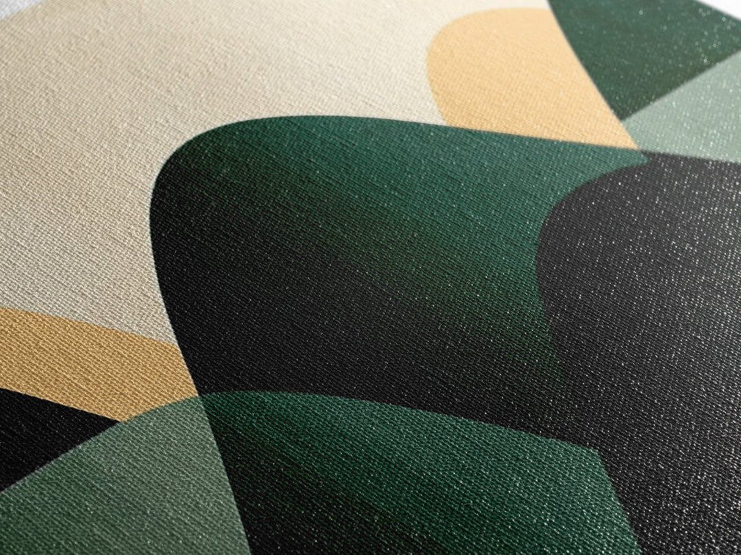 Abstract Mid-Century Modern Geometric Shapes Wall Art, Framed Canvas Print, Mid Century Modern Home Decor, Above Sofa or Bed Boho Art