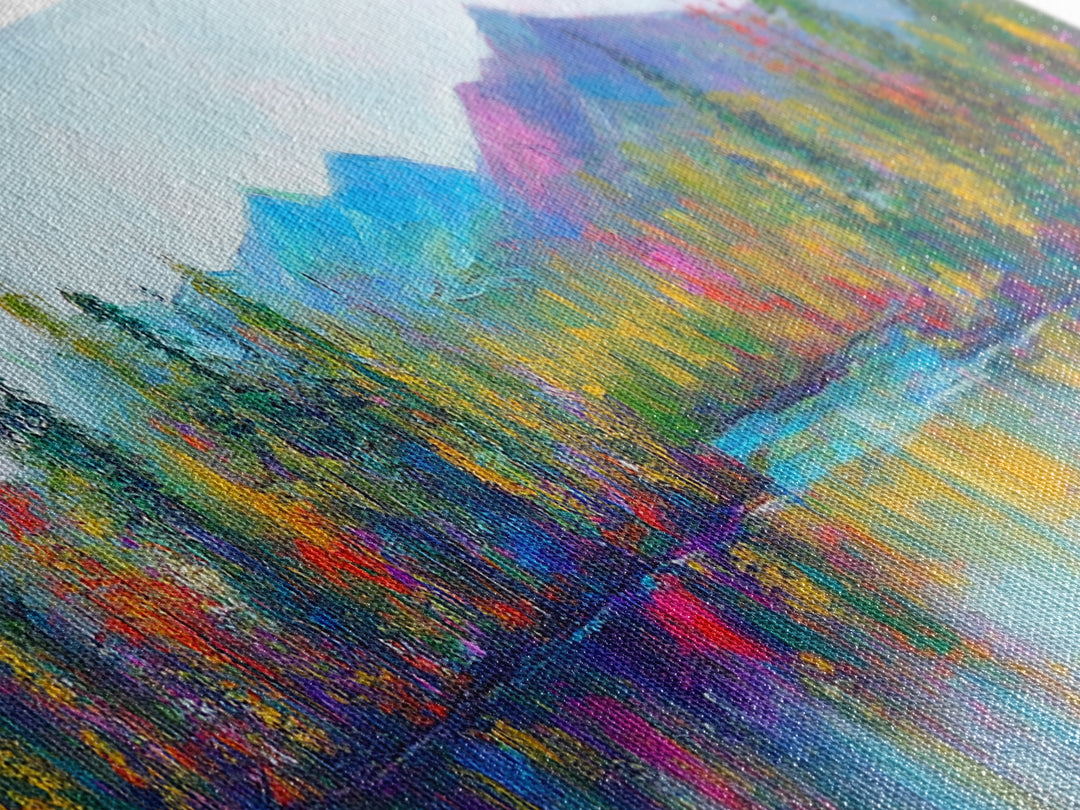 Abstract Landscape Painting Print, Panoramic, Surreal Art, Oversized Wide / Horizontal Fantasy Wall Art