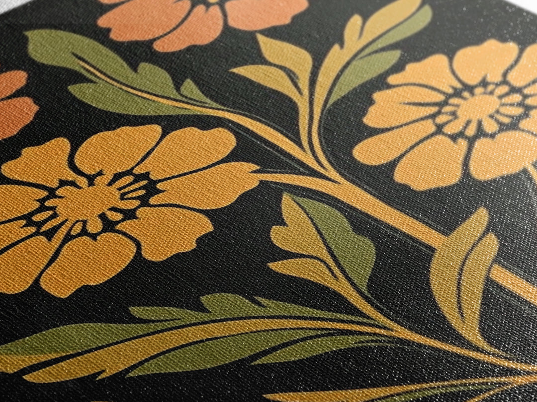 Abstract Geometric Flowers, Minimalist Botanical Floral Canvas Wall Art Print, Mid Century Modern Boho Decor, Neutral Subdued Flower Art