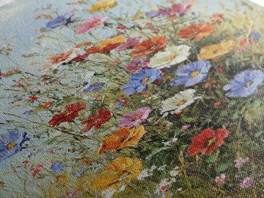 Botanical Wall Art | Oil Painting Botanical Print on Canvas | Wood Framed Boho Farmhouse Print | Large Wall Art | Oversized Wall Decor