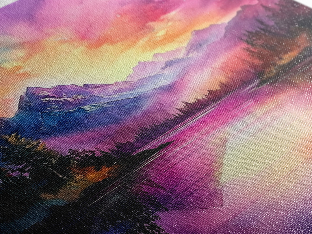 Cute Fantasy Landscape Wall Art Canvas Print, Nursery Decor, Kid's Room Wall Art, Home Decor For Girl's Dorm