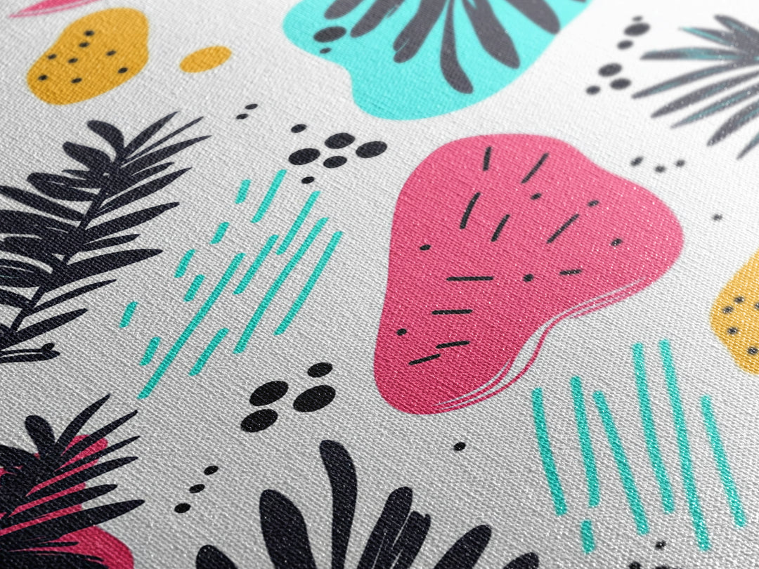 Colorful Abstract Painting Canvas Print, Retro Style Wall Art