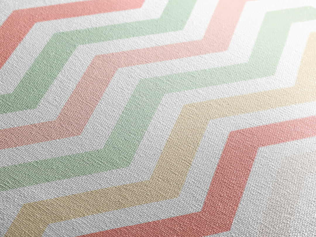 Chevron Zig Zag Pastel Wall Art, Geometric Wood Framed Wall Art, Decorative Wall Accent, Mosaic Wall Decor, Boho Art