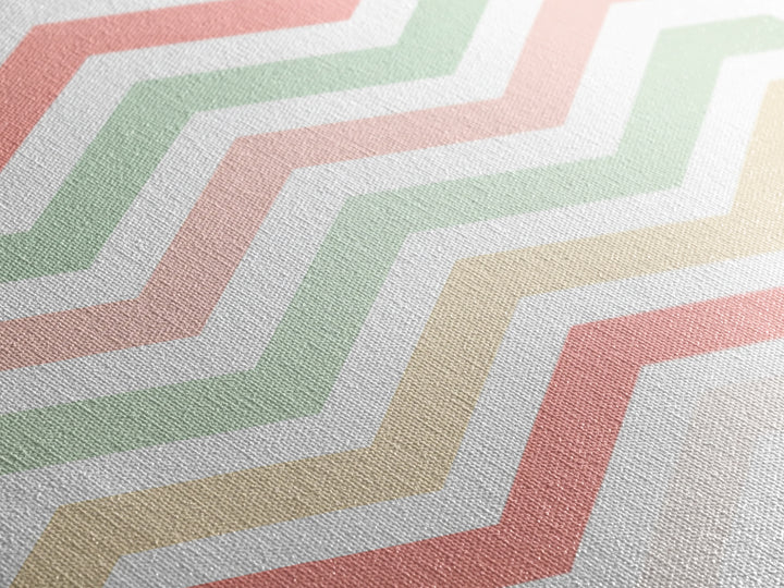 Chevron Zig Zag Pastel Wall Art, Geometric Wood Framed Wall Art, Decorative Wall Accent, Mosaic Wall Decor, Boho Art