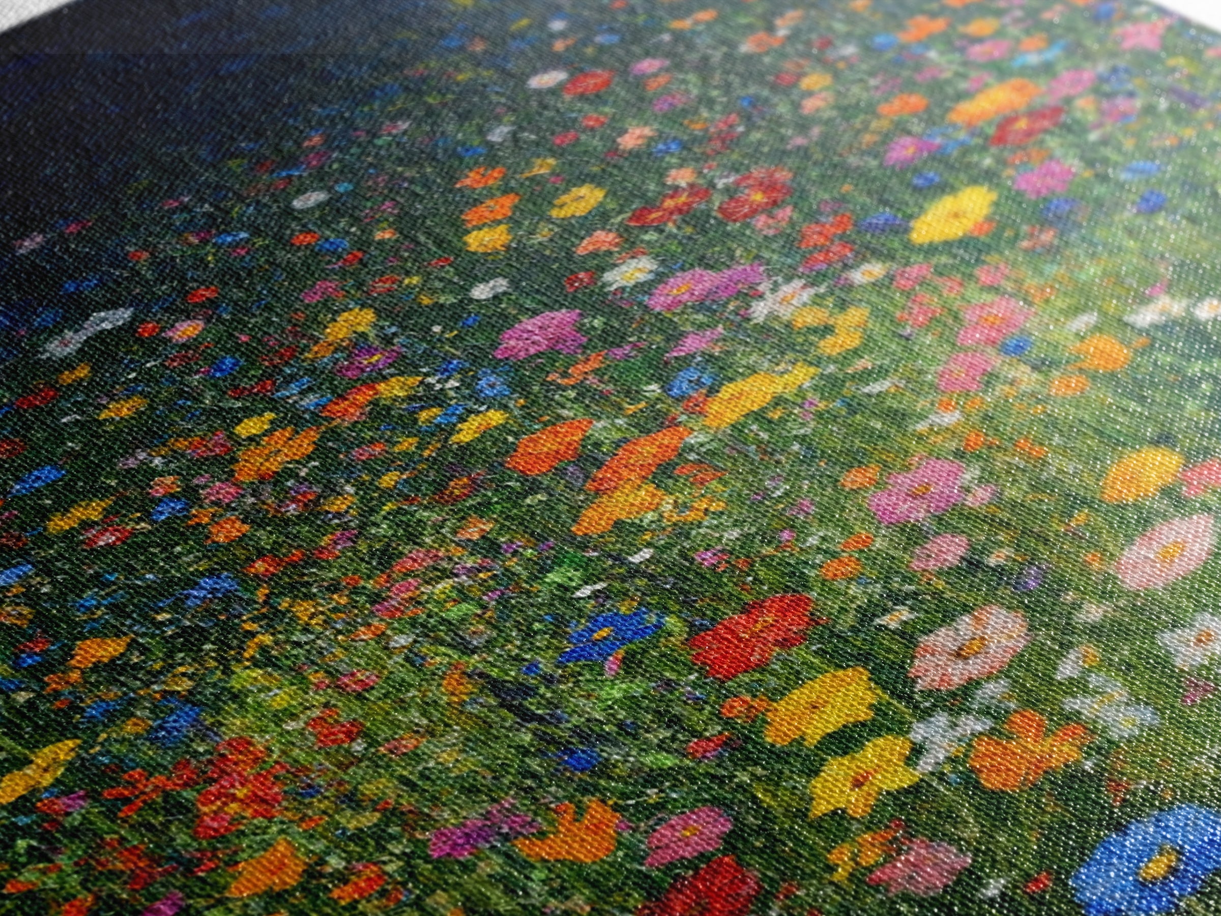 Field Of Flowers, Flowers Print, Nursery Wall Decor, Floral Decor, Floral Home Decor, Framed Canvas Print, Wild Flowers Oil Painting