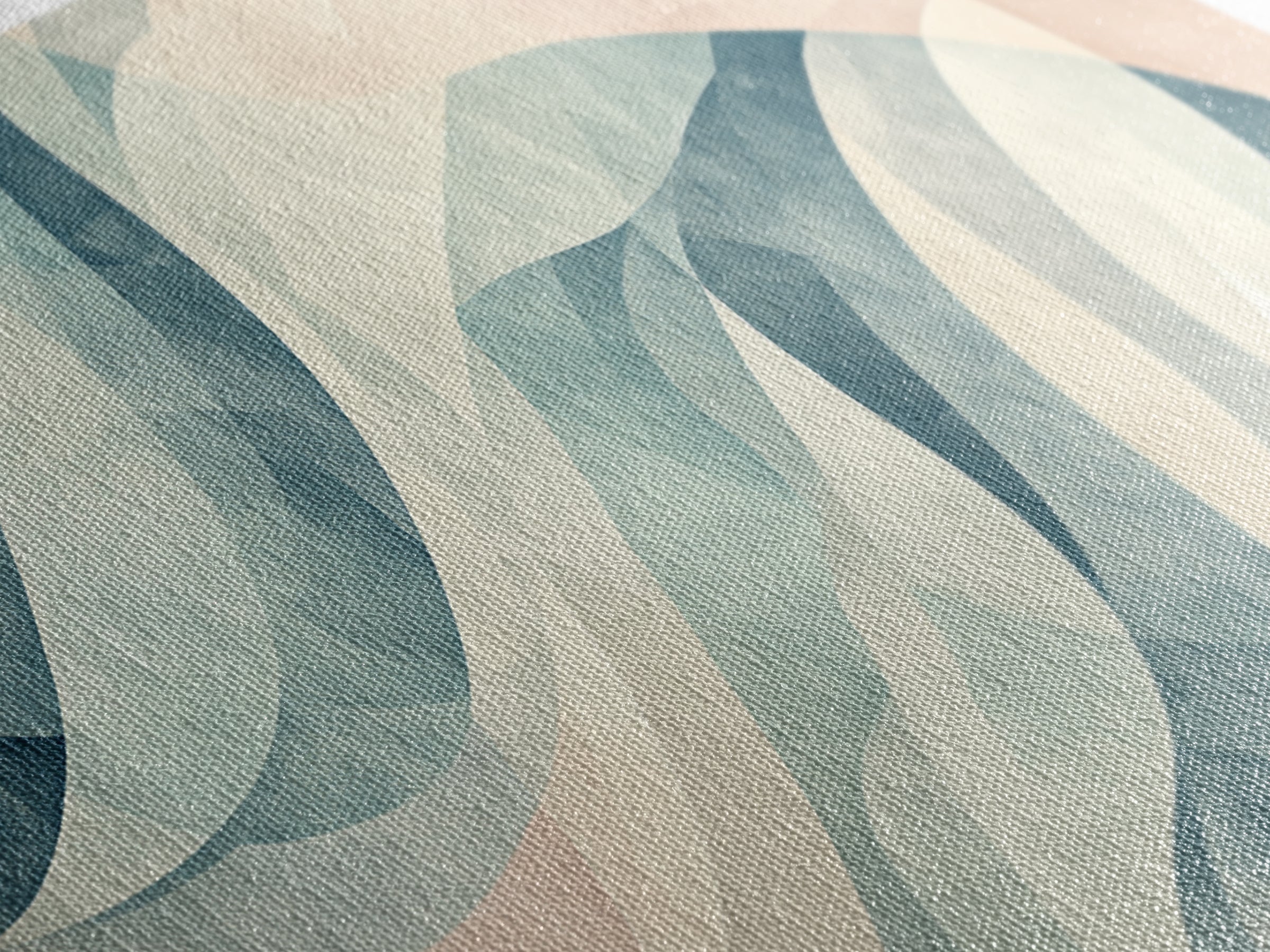 Pastel Abstract Canvas Print, Retro Kids Room Decor, Large Modern Art, Line Art Print