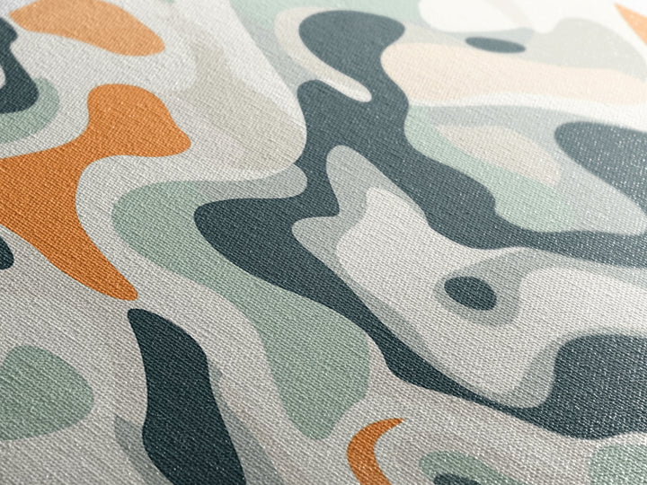 Abstract Camo Pattern Wall Art Framed Canvas Print, Man Cave Decor, Gift For Him, Retro Modern Abstract Art