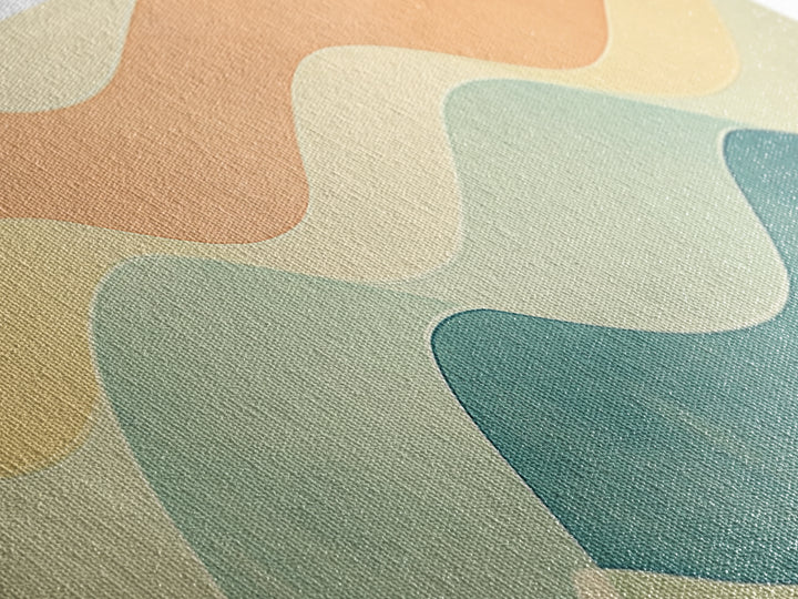 Pastel Abstract Aerial Geometric Giclee Art Print, Large Mid Century Modern Wall Art, Minimalist Decor For Living Room Above SOfa