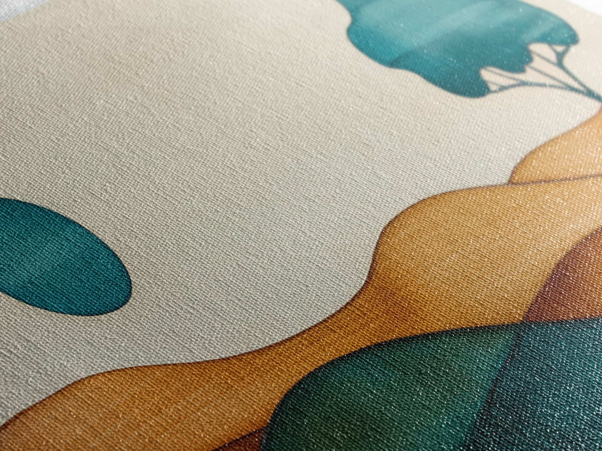 Cute Abstract Art Deco Landscape Canvas Print, Minimalist Art, Boho Home Decor For Abova Sofa, Great Room Wall Art