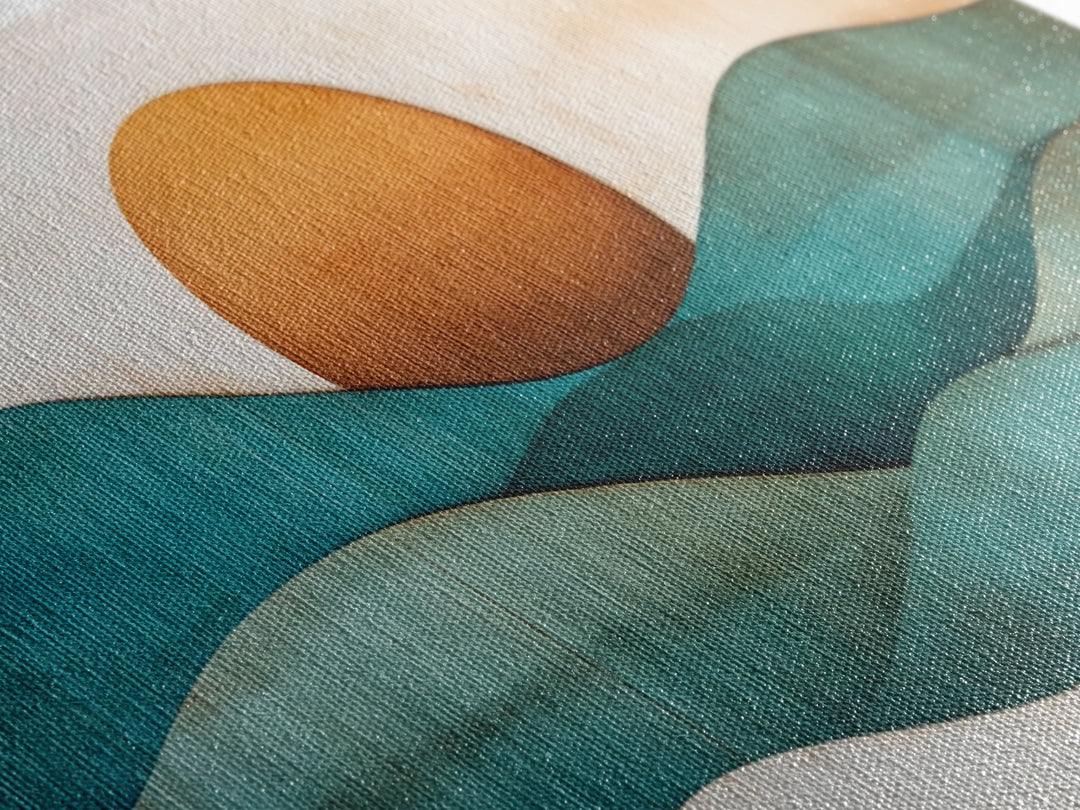 Abstract Minimalist Art Deco Landscape Canvas Print, Boho Home Decor, Bohemian Wall Art, Tiny House Wall Art