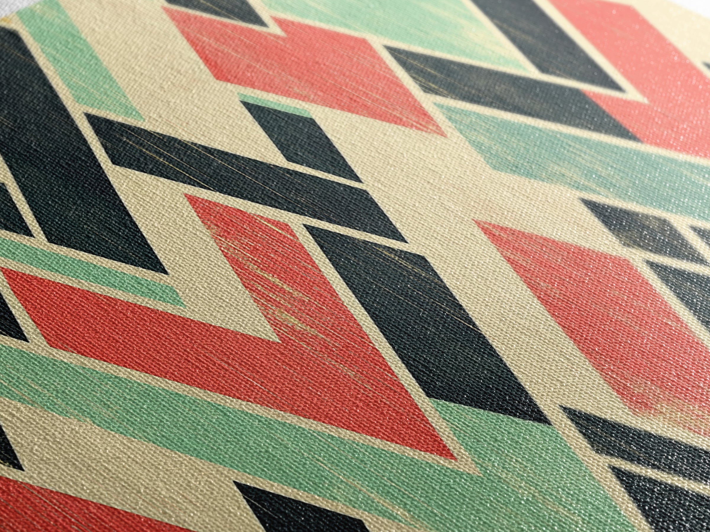 Abstract Mid Century Modern Chevrons, Framed Canvas Print, MCM Style Home Decor