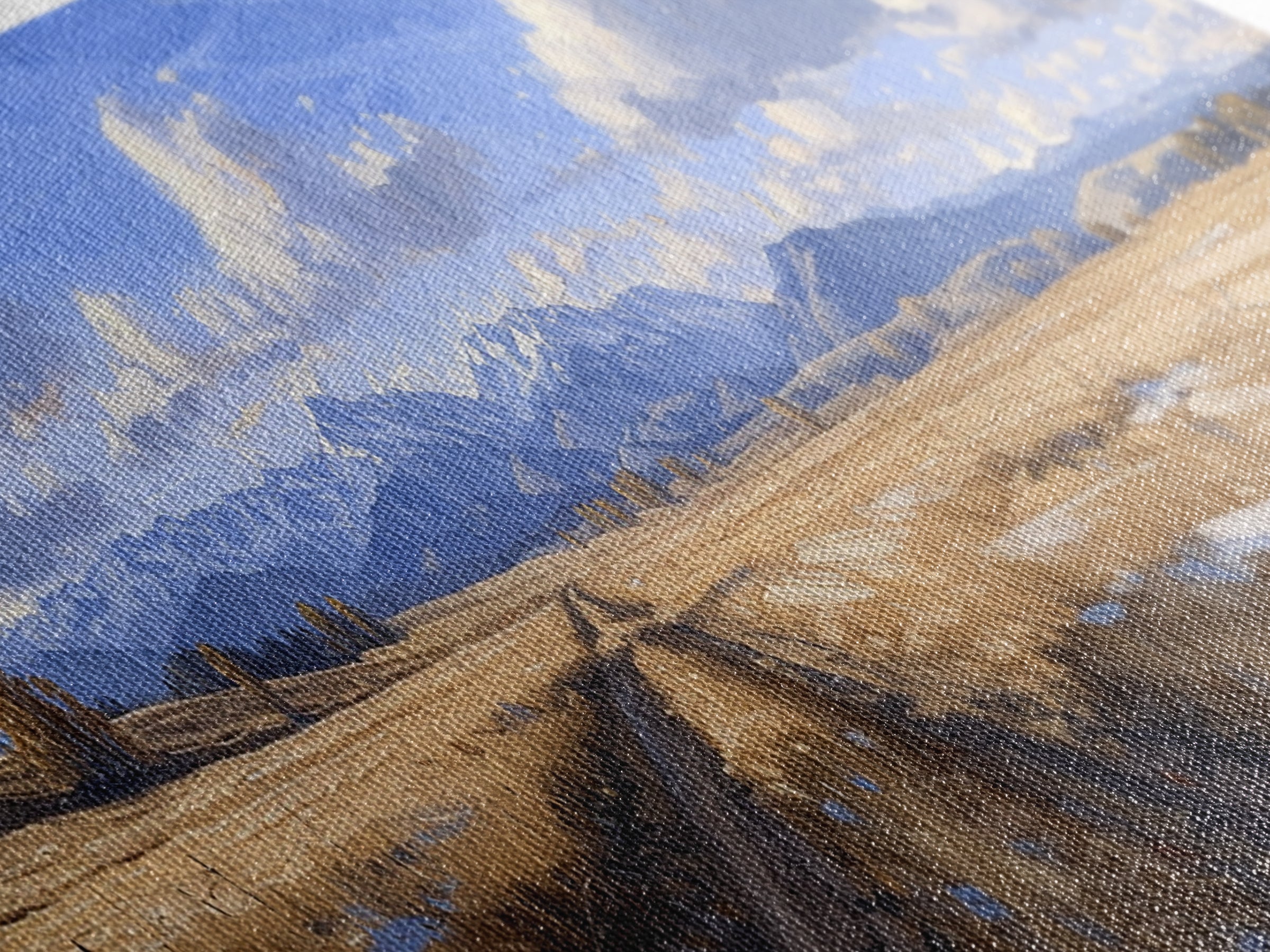 Dirt Roads of Wyoming Framed Canvas Print, Oil Painting Print, Panoramic Extra Wide Large Format Living Room Wall Decor