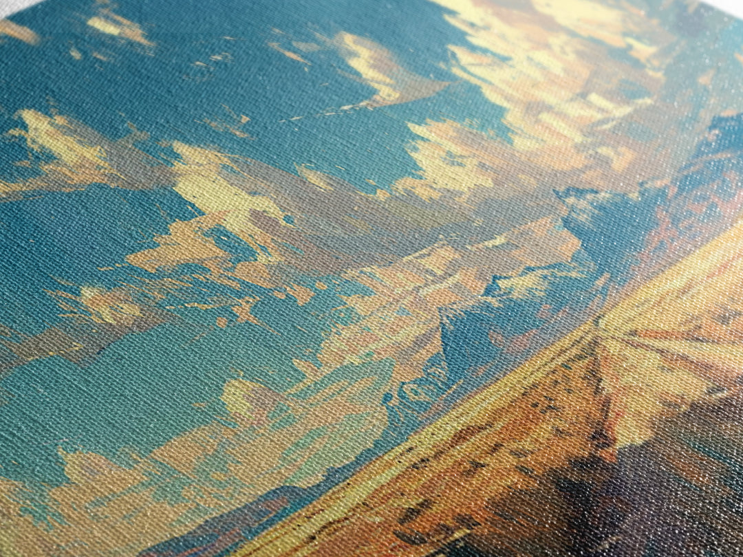 Country Roads Oil Painting Canvas Print, Wood Framed Wall Art, Home Decor, Southwestern Rustic Wall Art, Boho Home Decor