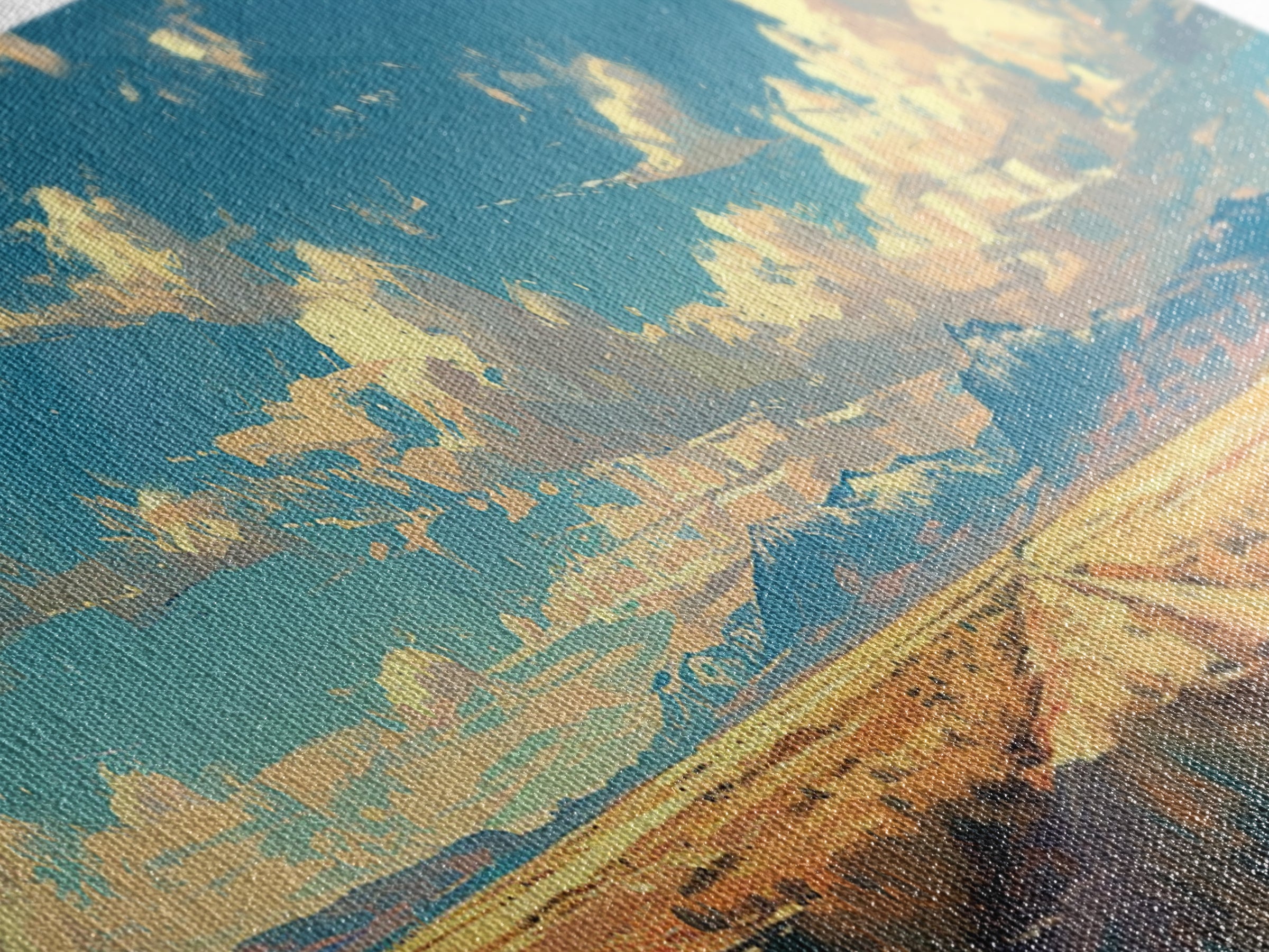 Country Roads Oil Painting Canvas Print, Wood Framed Wall Art, Home Decor, Southwestern Rustic Wall Art, Boho Home Decor