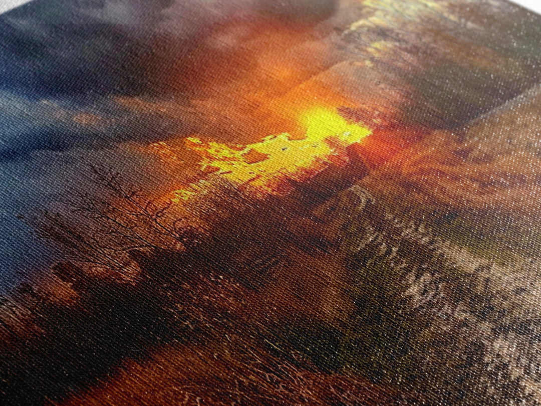 Dirt Roads Framed Canvas Print, Wood Framed Wall Art, Photography Style landscape art, ready to hang wall art home decor