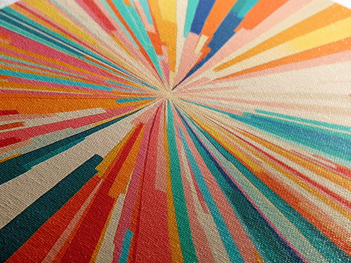 Beautiful Art Deco Sun Burst Wall Art Canvas Print, Unique Wall Decor, ready to hang framed wall art, living room decor