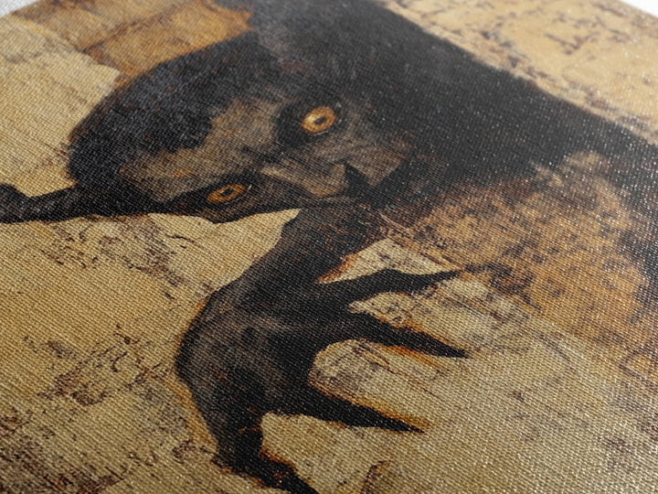 Demon Painting Print, Dark Macabre Wall Art, Original Satyr Painting, Witchy Decor, Wall Art For Witches, Witch Familiar Painting