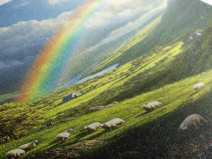 A Rainbow Over Ireland, Ireland Landscape Painting Print, Irish Decor, Ireland Wall Art, Ireland Inspired Home Decor