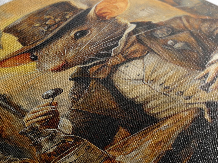 Dapper Rat Gentleman Canvas Print, Wood Framed Wall Art, Rat Painting, Rat Decor, Rat Lover Gift Idea