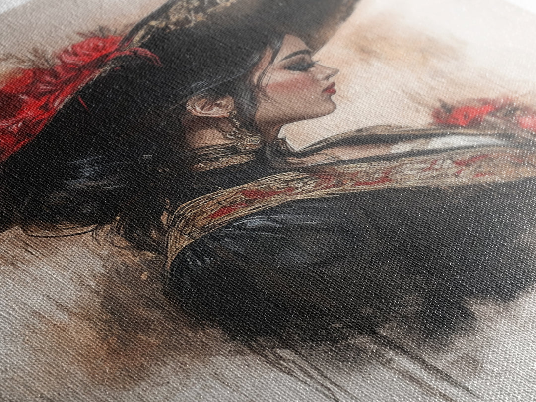 Chicano painting Print, Mexicano Wall Art, Female Matador, Female Bull Fighter Painting Print, Chicano Wall Art, Tejano Decor