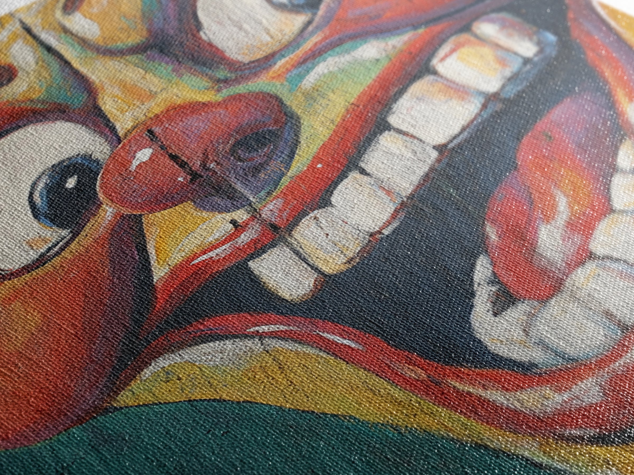 Creepy Clown Wall Art Framed Canvas Print, Wood Framed Wall Art, Retro Home Decor, Halloween Art