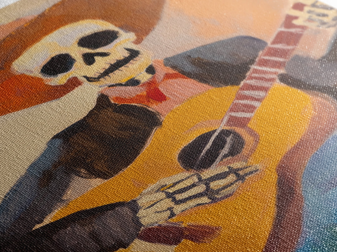 Chicano Cowboy Guitarist Canvas Print - Tejano Wall Art - Mexicano Home Decor - Mexican Style Cultural Artwork