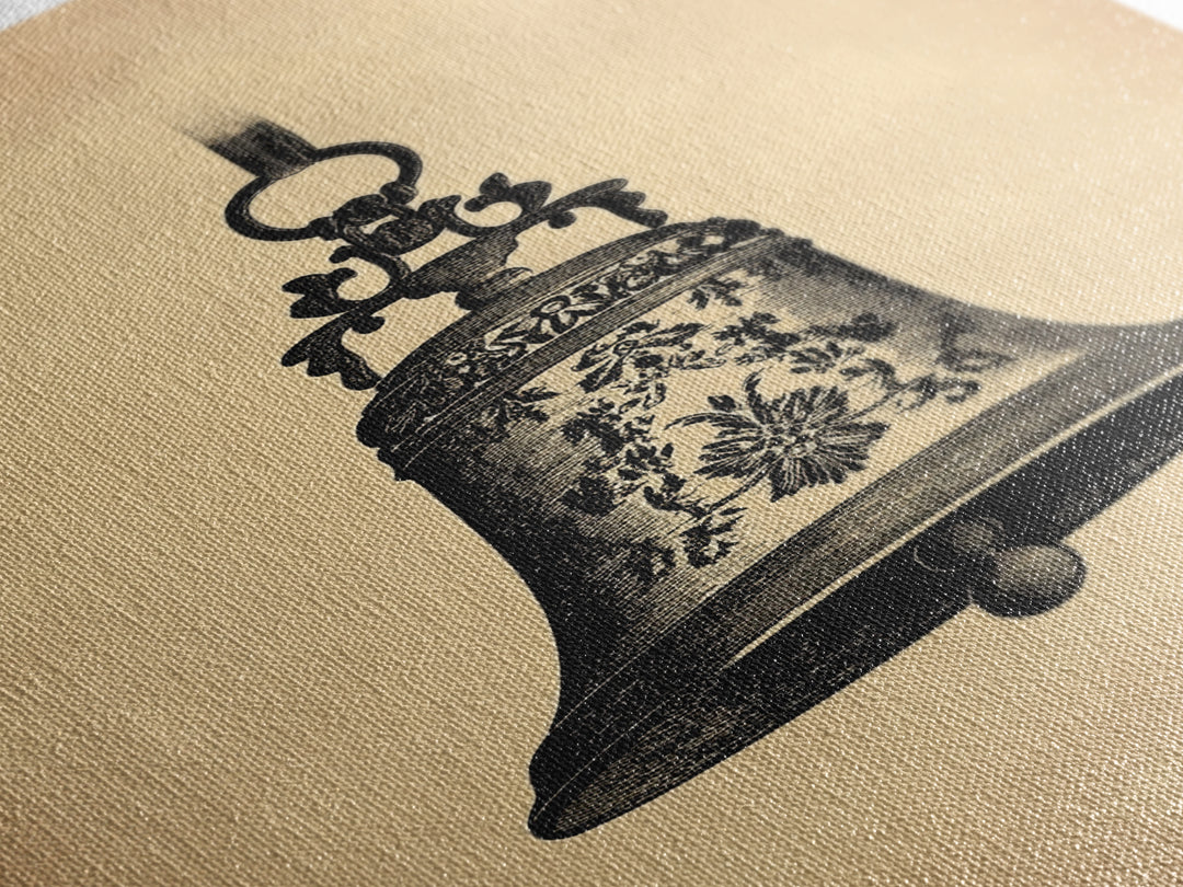 Christmas Bell Painting Print - Wood Framed Wall Art - Christmas Decor - Boho Christmas - Minimalist Christmas