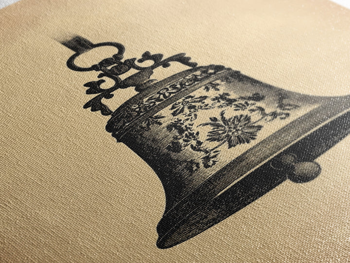 Christmas Bell Painting Print - Wood Framed Wall Art - Christmas Decor - Boho Christmas - Minimalist Christmas