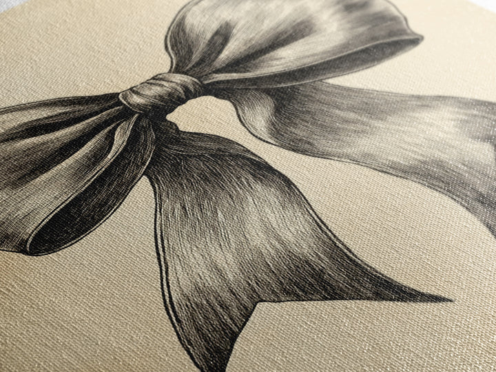 Boho Christmas Bow Canvas Print - Framed Canvas - Minimalist Christmas Art - Boho Christmas Art - Rustic Christmas Art