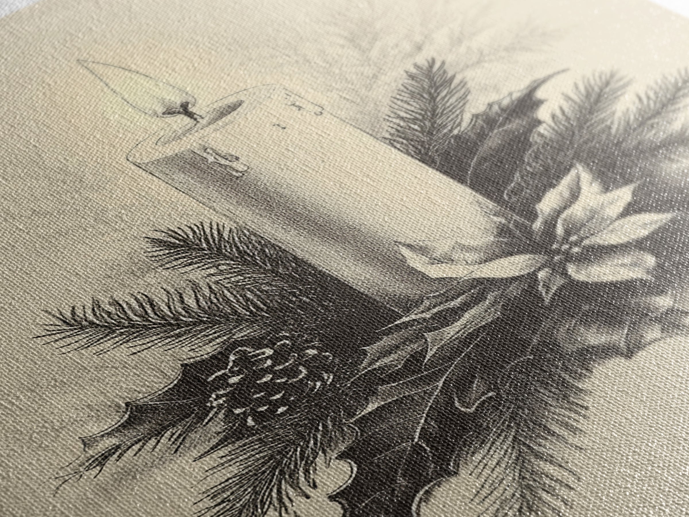 Boho Christmas Candle Canvas Print - Framed Canvas - Minimalist Christmas Art - Boho Christmas Art - Rustic Christmas Art