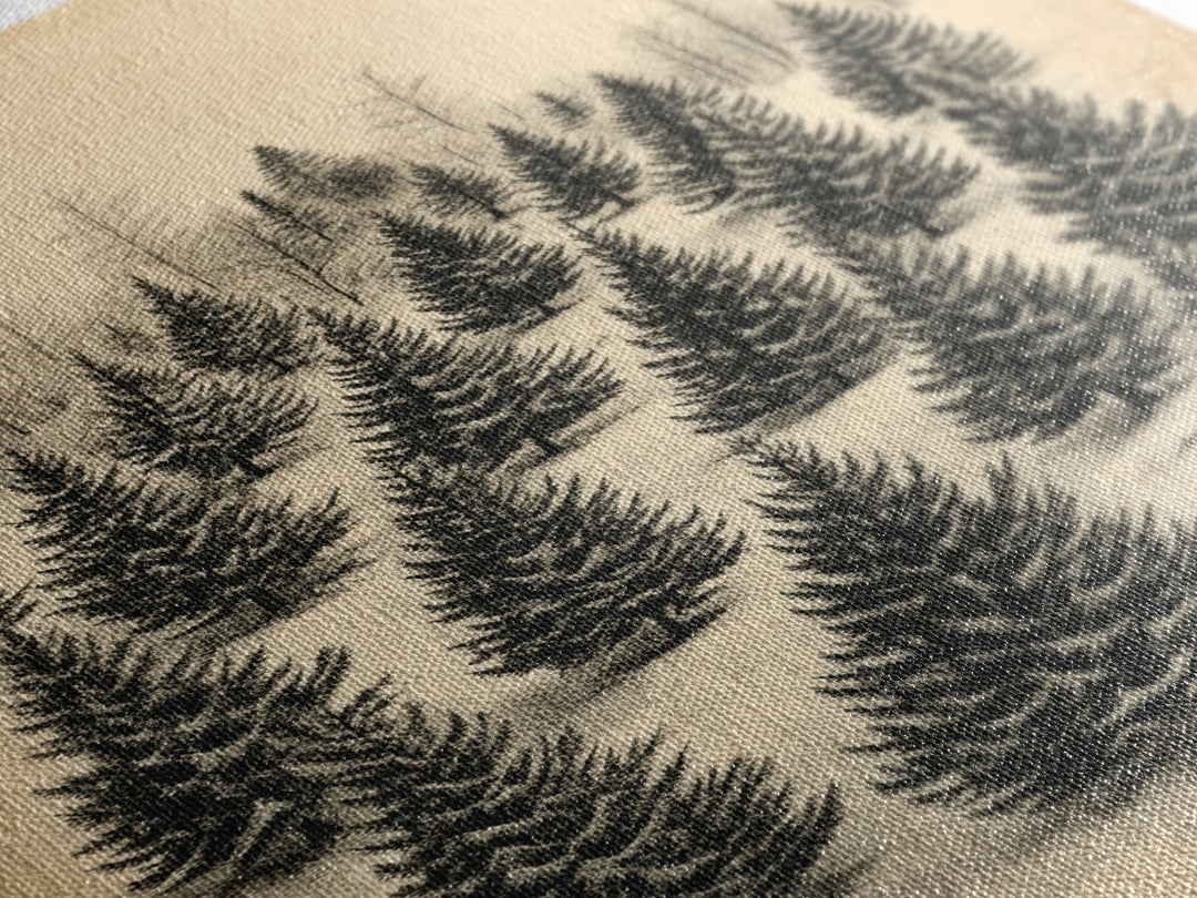 Christmas Tree Farm Art Canvas Print - Framed Canvas - Minimalist Christmas Art - Boho Christmas Art - Rustic Christmas Art