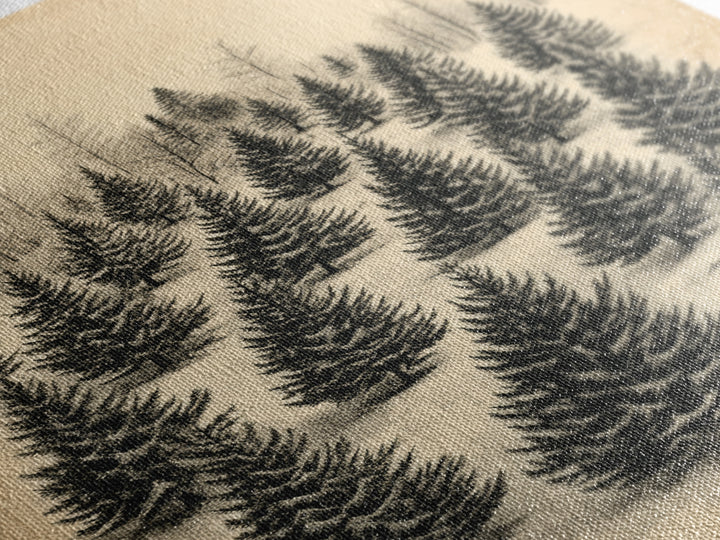 Christmas Tree Farm Art Canvas Print - Framed Canvas - Minimalist Christmas Art - Boho Christmas Art - Rustic Christmas Art