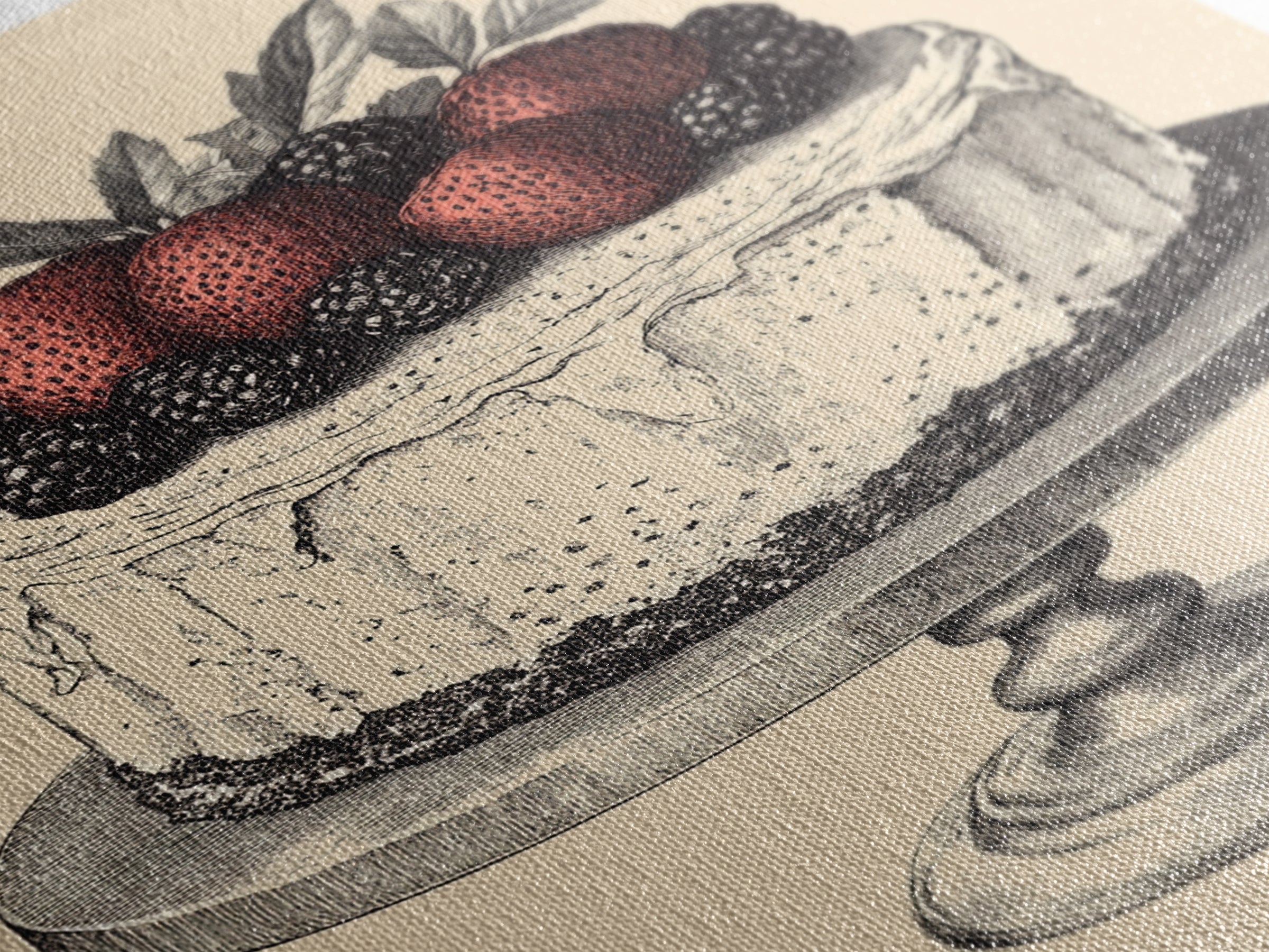 Kitchen Wall Art, Cake Painting Still Life Framed Canvas Print, Dining Room Wall Artt