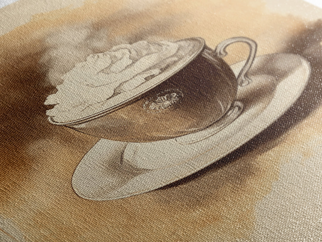 Christmas Coffee Canvas Print - Framed Canvas - Minimalist Christmas Art - Boho Christmas Art - Rustic Christmas Art