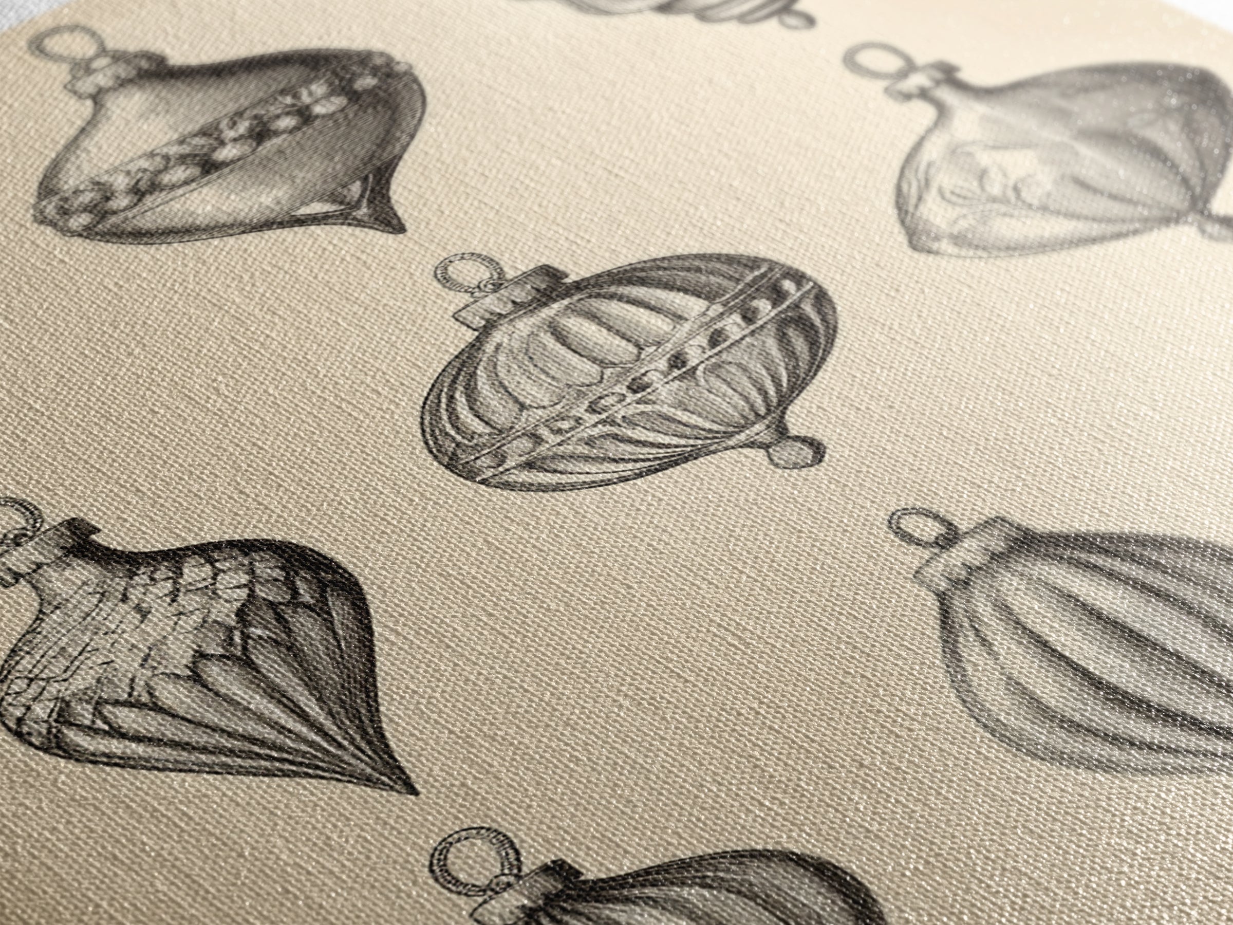 Christmas Ornaments Canvas Print - Framed Canvas - Minimalist Christmas Art - Boho Christmas Art - Rustic Christmas Art