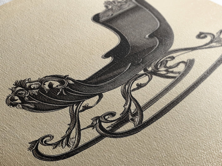 Christmas Sleigh Canvas Print - Framed Canvas - Minimalist Christmas Art - Boho Christmas Art - Rustic Christmas Art