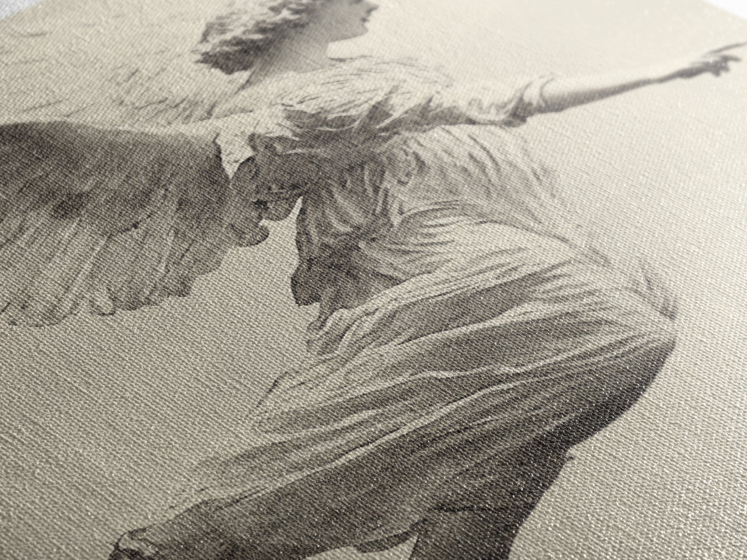 Christmas Angel Canvas Print - Framed Canvas - Minimalist Christmas Art - Boho Christmas Art - Rustic Christmas Art