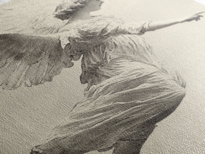 Christmas Angel Canvas Print - Framed Canvas - Minimalist Christmas Art - Boho Christmas Art - Rustic Christmas Art