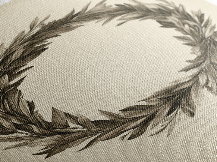 Vintage Wreath Canvas Print - Framed Canvas - Minimalist Christmas Art - Boho Christmas Art - Rustic Christmas Art