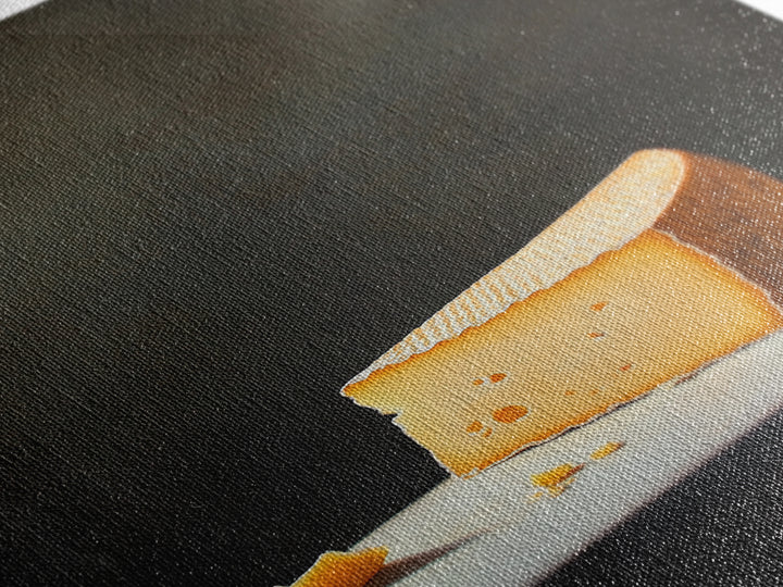 Cheese Art - Kitchen Wall Art - Framed Canvas Print - Kitchen Decor - Rustic Kitchen, Farmhouse Kitchen Wall Art - Cheese Oil Painting